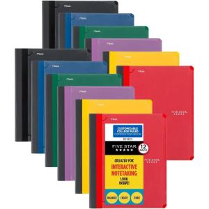 imageFive Star Interactive Notetaking Composition Book 6 Pack 1 Subject College Ruled Paper 9quot x 11quot 100 Sheets Customizable Assorted Colors 3861212 Pack