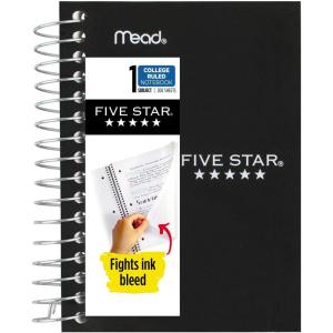 imageFive Star Spiral Notebook 6 Pack College Ruled Paper Fat Lil Pocket Notebooks 312quot x 512quot 200 Sheets Assorted Colors 380271 Count