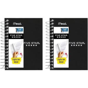 imageFive Star Spiral Notebook 6 Pack College Ruled Paper Fat Lil Pocket Notebooks 312quot x 512quot 200 Sheets Assorted Colors 380271 Count Pack of 2