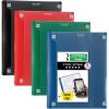 imageFive Star 2Pocket Folder  Study App 4 Pack Plastic Folder with Prong Fasteners and Customizable Clear Cover Holds 812quot x 11quot Paper Black Pacific Blue Fire Red Forest Green 340220AECM