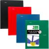 imageFive Star 2Pocket Folder 4 Pack Plastic Folder with Prong Fasteners Holds 812quot x 11quot Paper Black Fire Red Forest Green Pacific Blue 38140Assorted
