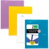 imageFive Star 2Pocket Folder 4 Pack Plastic Folder with Prong Fasteners Holds 812quot x 11quot Paper Black Fire Red Forest Green Pacific Blue 38140Trend