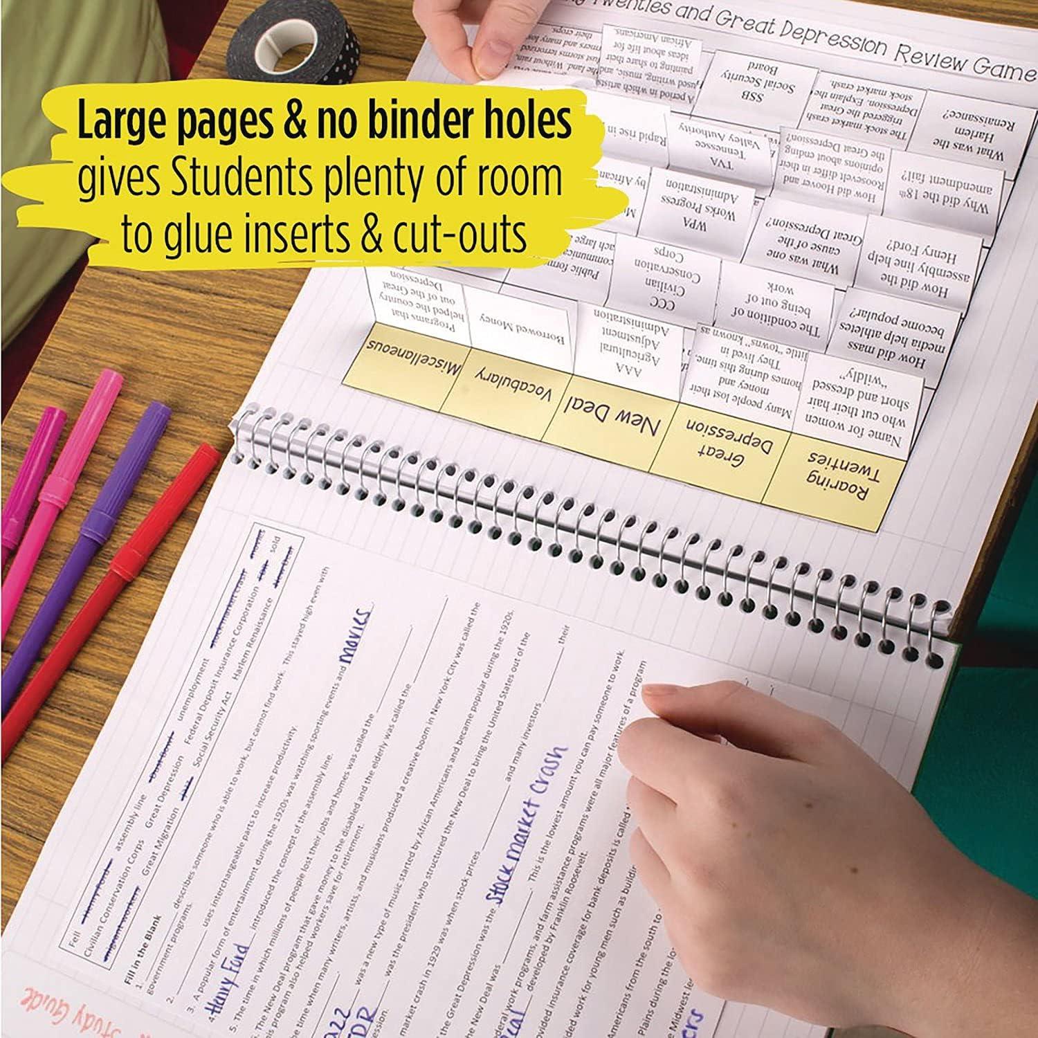 imageFive Star Interactive Notetaking Spiral Notebooks 6 Pack 1 Subject College Ruled Paper 11quot x 812quot 100 Sheets Assorted Colors 820019ECMBlack  Green  Purple