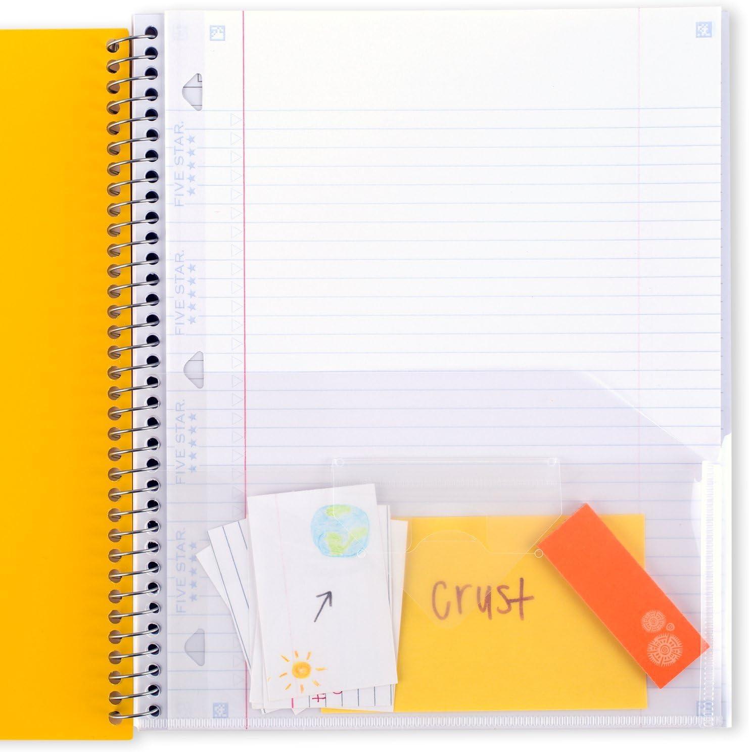 imageFive Star Interactive Notetaking Spiral Notebooks 6 Pack 1 Subject College Ruled Paper 11quot x 812quot 100 Sheets Assorted Colors 820019ECMRed  Yellow  Green  Blue  Purple  Black