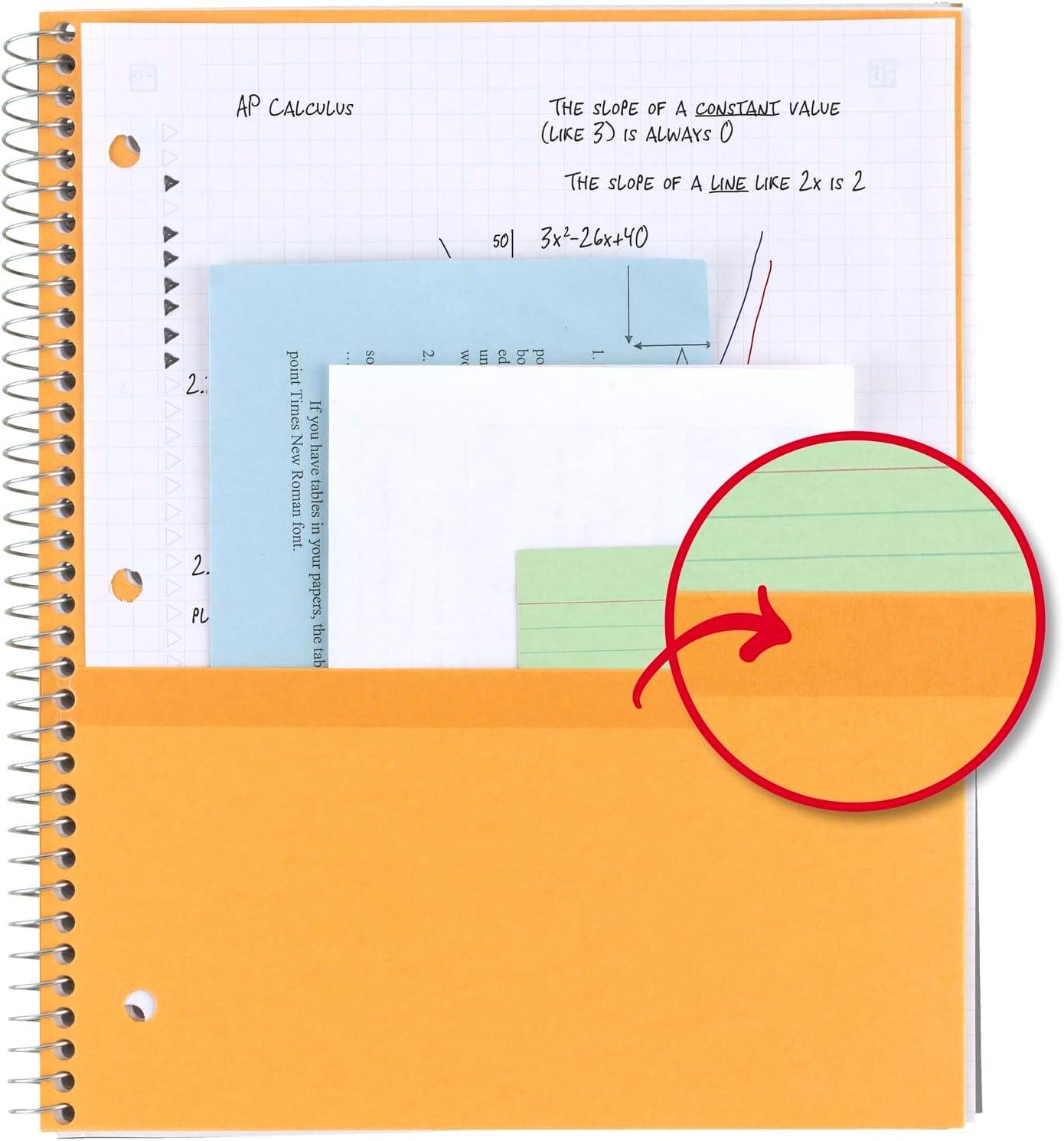 imageFive Star Spiral Notebook  Study App 2 Pack 1 Subject College Ruled Paper 100 Sheets 812quot x 11quot Pacific Blue Fire Red 38452Bluered