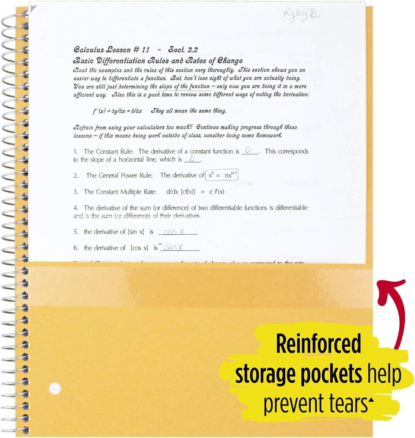 imageFive Star Spiral Notebook  Study App 2 Pack 1 Subject College Ruled Paper 100 Sheets 812quot x 11quot Pacific Blue Fire Red 38452Color Selected for You