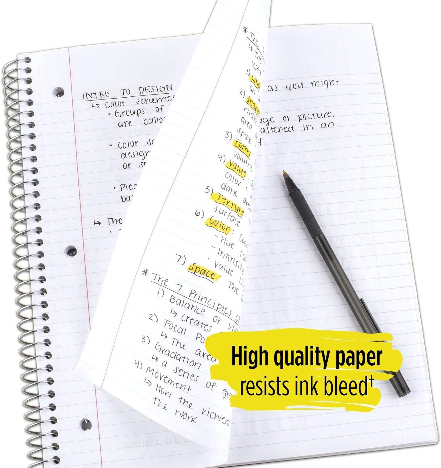 imageFive Star Spiral Notebook  Study App 2 Pack 1 Subject College Ruled Paper 100 Sheets 812quot x 11quot Pacific Blue Fire Red 38452Color Selected for You
