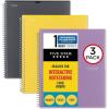imageFive Star Interactive Notetaking Spiral Notebooks 3 Pack 1Subject College Ruled Paper 11quot x 812quot 100 Sheets Customizable Cover Black Amethyst Purple Harvest Yellow 820196ECM