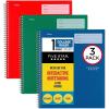 imageFive Star Interactive Notetaking Spiral Notebooks 6 Pack 1 Subject College Ruled Paper 11quot x 812quot 100 Sheets Assorted Colors 820019ECMGreen  Red  Blue
