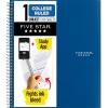 image:imageFive Star Spiral Notebook  Study App 1 Subject College Ruled Paper 812 x 11 100 Sheets Fights Ink Bleed Water Resistant Cover Prom Pink 820002RBlue