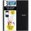 image:imageFive Star Spiral Notebook  Study App 3 Subject College Ruled Paper 812 x 11 150 Sheets Fights Ink Bleed Water Resistant Cover Prom Pink 820003RBlack