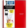 image:imageFive Star Spiral Notebook  Study App 3 Subject College Ruled Paper 812 x 11 150 Sheets Fights Ink Bleed Water Resistant Cover Prom Pink 820003RFire Red