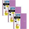 image:imageFive Star Spiral Notebook  Study App 5 Subject College Ruled Paper 812 x 11 200 Sheets Fights Ink Bleed Water Resistant Cover Prom Pink 820004RPurple