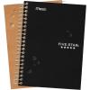 image:imageFive Star Spiral Notebook 1 Subject College Ruled Paper 438 x 7 Personal Size 80 Sheets Fights Ink Bleed Water Resistant Cover White 450048EBlack