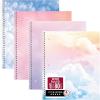 image:imageFive Star Spiral Notebook  Study App 1 Subject College Ruled Paper 812 x 11 80 Sheets Styles 4 Pack 850222FClouds