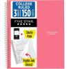 image:imageFive Star Spiral Notebook  Study App 3 Subject College Ruled Paper 812 x 11 150 Sheets Fights Ink Bleed Water Resistant Cover Prom Pink 820003RProm Pink