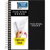 image:imageFive Star Spiral Notebook 1 Subject College Ruled Paper 438 x 7 Personal Size 80 Sheets Fights Ink Bleed Water Resistant Cover White 450048EBlack
