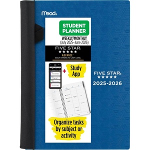 image:imageFive Star Planner 20262027 Weekly amp Monthly Academic 12Month JulyJune Advance Student Planner  Study App 812 x 11 Black CAW65905Blue