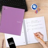 image:imageFive Star Spiral Notebook  Study App 1 Subject Wide Ruled Paper 8 x 105 100 Sheets Fights Ink Bleed Water Resistant Cover Vivid Yellow 930010CJ1Purple