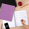 image:imageFive Star Spiral Notebook  Study App 1 Subject Wide Ruled Paper 8 x 105 100 Sheets Fights Ink Bleed Water Resistant Cover Vivid Yellow 930010CJ1Purple