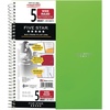 image:imageFive Star Spiral Notebook 5 Subject Wide Ruled Paper 8 x 1012 200 Sheets Tidewater Blue amp Fire Red 2 Pack 930082Gray  Lime