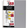 image:imageFive Star Spiral Notebook 5 Subject Wide Ruled Paper 8 x 1012 200 Sheets Tidewater Blue amp Fire Red 2 Pack 930082Gray  Lime