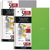 image:imageFive Star Spiral Notebook 5 Subject Wide Ruled Paper 8 x 1012 200 Sheets Tidewater Blue amp Fire Red 2 Pack 930082Gray  Lime