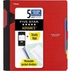 image:imageFive Star Advance Spiral Notebook  Study App 5 Subject 85 x 11 College Ruled Paper 200 Sheets Spiral Guard Movable Tabbed Dividers Prom Pink 820013RFire Red