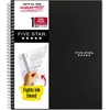 image:imageFive Star Spiral Notebook  Study App 1 Subject Wide Ruled Paper 8 x 105 100 Sheets Fights Ink Bleed Water Resistant Cover Vivid Yellow 930010CJ1Black