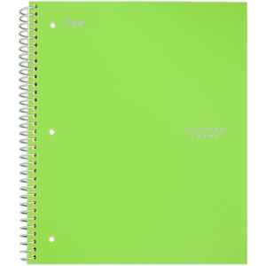 image:imageFive Star Spiral Notebook  Study App 1 Subject College Ruled Paper 812 x 11 80 Sheets 1 Count Selected Design Will Vary 820156FLime