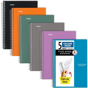 image:imageFive Star Spiral Notebook 5 Subject College Ruled Paper 6 x 912 150 Sheets Selected Colors Will Vary 6 Pack 840030A