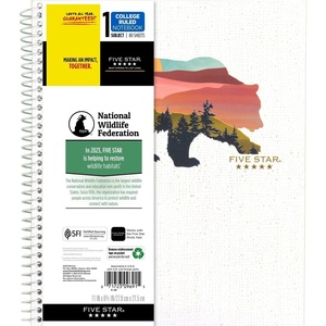 image:imageFive Star and National Wildlife Federation Spiral Notebook  Study App 1 Subject College Ruled Paper 11 x 812 80 Sheets Forest Bear 1 Count 820088FMPack of 1