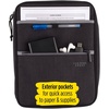 image:imageFive Star Zipper Binder 1 Inch 3Ring Binder with Round Rings CarryAll with Pockets and 4Tab Dividers 375 Sheet Capacity GreySeaglass 290920BBlackGray