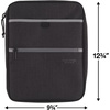 image:imageFive Star Zipper Binder 1 Inch 3Ring Binder with Round Rings CarryAll with Pockets and 4Tab Dividers 375 Sheet Capacity GreySeaglass 290920BBlackGray