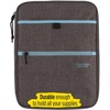 image:imageFive Star Zipper Binder 1 Inch 3Ring Binder with Round Rings CarryAll with Pockets and 4Tab Dividers 375 Sheet Capacity GreySeaglass 290920BGrayMint