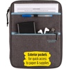 image:imageFive Star Zipper Binder 1 Inch 3Ring Binder with Round Rings CarryAll with Pockets and 4Tab Dividers 375 Sheet Capacity GreySeaglass 290920BGrayMint