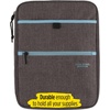 image:imageFive Star Zipper Binder 1 Inch 3Ring Binder with Round Rings CarryAll with Pockets and 4Tab Dividers 375 Sheet Capacity GreySeaglass 290920BGrayMint