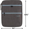 image:imageFive Star Zipper Binder 1 Inch 3Ring Binder with Round Rings CarryAll with Pockets and 4Tab Dividers 375 Sheet Capacity GreySeaglass 290920BGrayMint