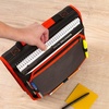 image:imageFive Star Zipper Binder 2 Inch ORings Case Organiser with Expansion Panel and 5Tab Expanding File Folder 580 Sheet Capacity Taffy Twist 290520LRedBlack