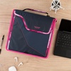 image:imageFive Star Zipper Binder 3Inch DRing Case Binder 850Sheet Capacity Multiple Pockets Front 5Tab Expanding File Removable Padded Case and Shoulder Strap Crimson Fade 292960KNavyPink
