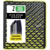 image:imageFive Star Zipper Binder 2 Inch 3Ring Xpanz Case Binder with Expansion Panel Removable Pencil Pouch 380 Sheet Capacity Black amp Blue 280109ASport Lime