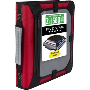 image:imageFive Star Zipper Binder 2 Inch ORings Case Organiser with Expansion Panel and 5Tab Expanding File Folder 580 Sheet Capacity Taffy Twist 290520LCrimson Fade