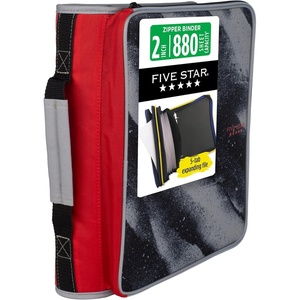 image:imageFive Star Zipper Binder 2 Inch ORings Case Organiser with MultiAccess and 5Tab Expanding File Folder 850 Sheet Capacity Crimson Fade 290010KCrimson Fade