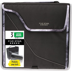 image:imageFive Star Zipper Binder 3Inch DRing Case Binder 850Sheet Capacity Multiple Pockets Front 5Tab Expanding File Removable Padded Case and Shoulder Strap Crimson Fade 292960KBlackGray