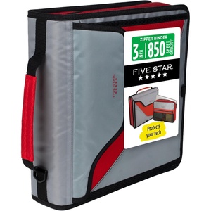 image:imageFive Star Zipper Binder 3Inch DRing Case Binder 850Sheet Capacity Multiple Pockets Front 5Tab Expanding File Removable Padded Case and Shoulder Strap Crimson Fade 292960KCrimson Fade