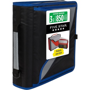 image:imageFive Star Zipper Binder 3Inch DRing Case Binder 850Sheet Capacity Multiple Pockets Front 5Tab Expanding File Removable Padded Case and Shoulder Strap Crimson Fade 292960KUrban Eclipse