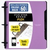 image:imageFive Star Flex Refillable Notebook  Study App 1 Inch ORings Binder with Pockets Tabs and Dividers 220 Sheet Capacity Includes 60 Sheets 85 x 11 College Ruled Paper Prom Pink 293280RPurple