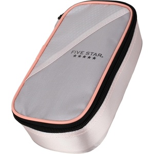 image:imageFive Star Pencil Pouch Zipper HighCapacity Storage Organizer Case for Office Supplies Earbuds Chargers Cables Makeup TanPink 500212CTanPink