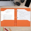 image:imageFive Star 2Pocket Folder Plastic Folder with StayPut Tabs Fits 3Ring Binder Holds 812 x 11 Paper Prom Pink 333420RSolar Orange