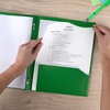 image:imageFive Star 2Pocket Folder Plastic Folder with StayPut Tabs and Prong Fasteners Holds 812 x 11 Paper Solar Orange 340300NGreen